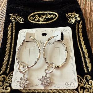 Brighton Silver Star Hoop Earrings